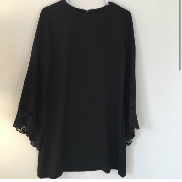 Zara Black Flare Sleeve Dress - Picture 2 of 3